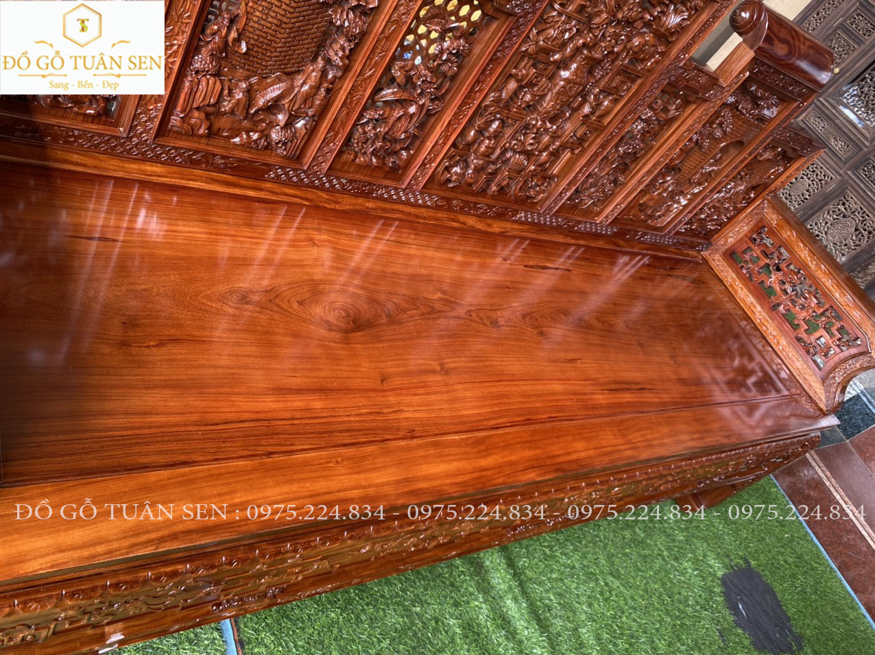 Hình ảnh chi tiết bộ trường kỷ gỗ cẩm lai đẹp nhất 2023